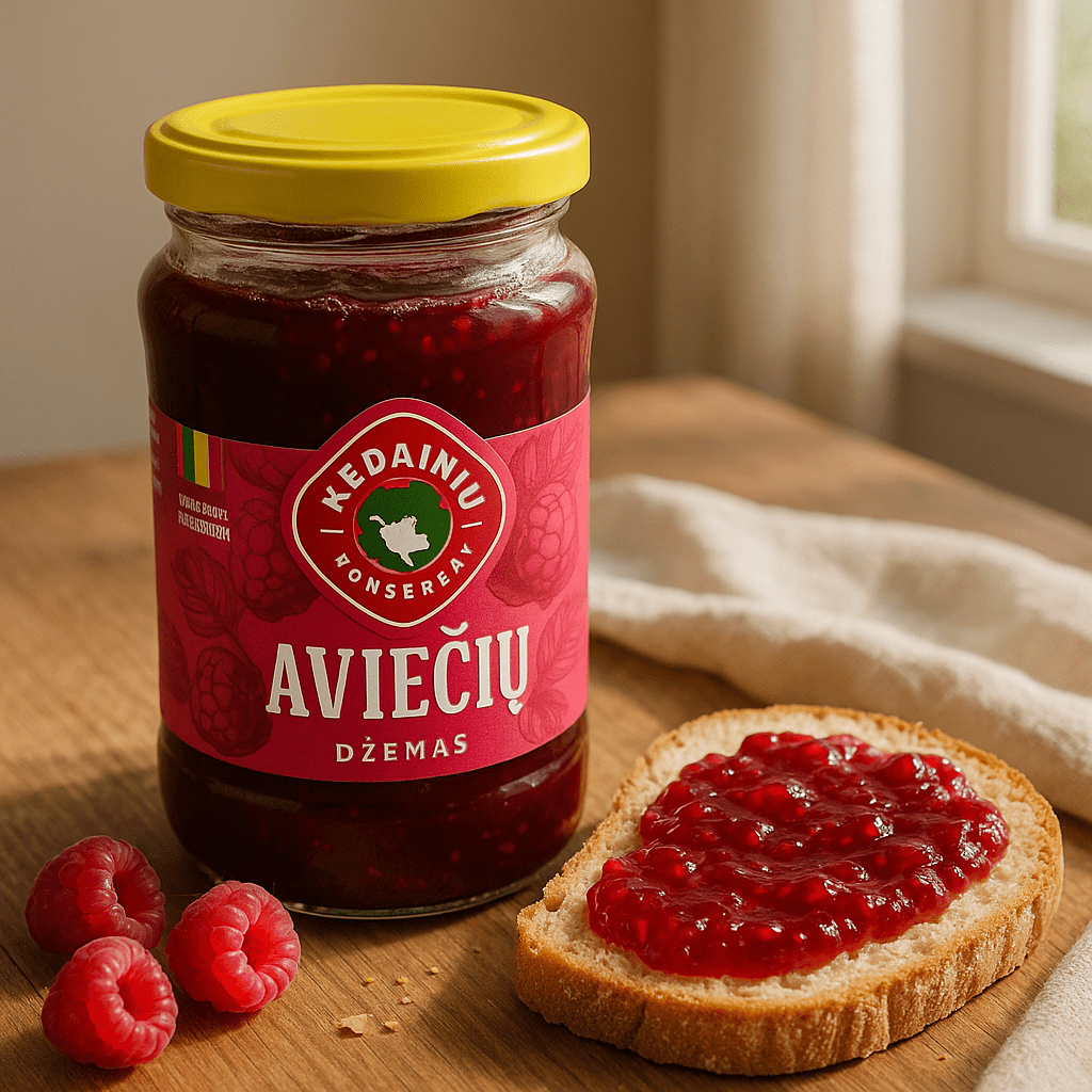 Brot mit litauischer Himbeermarmelade – Aviečių džemas als fruchtiger Brotaufstrich