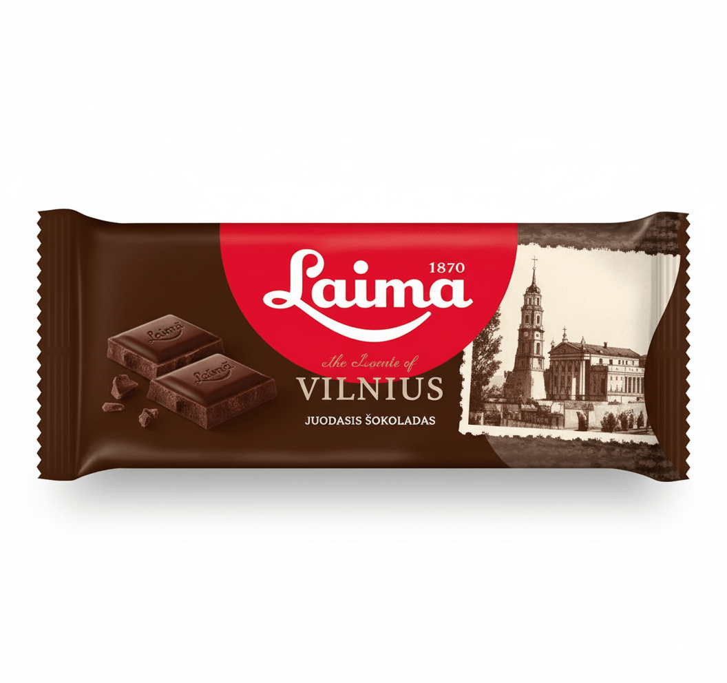Laima Vilnius Schokoriegel in Originalverpackung – dunkle Schokolade aus Litauen