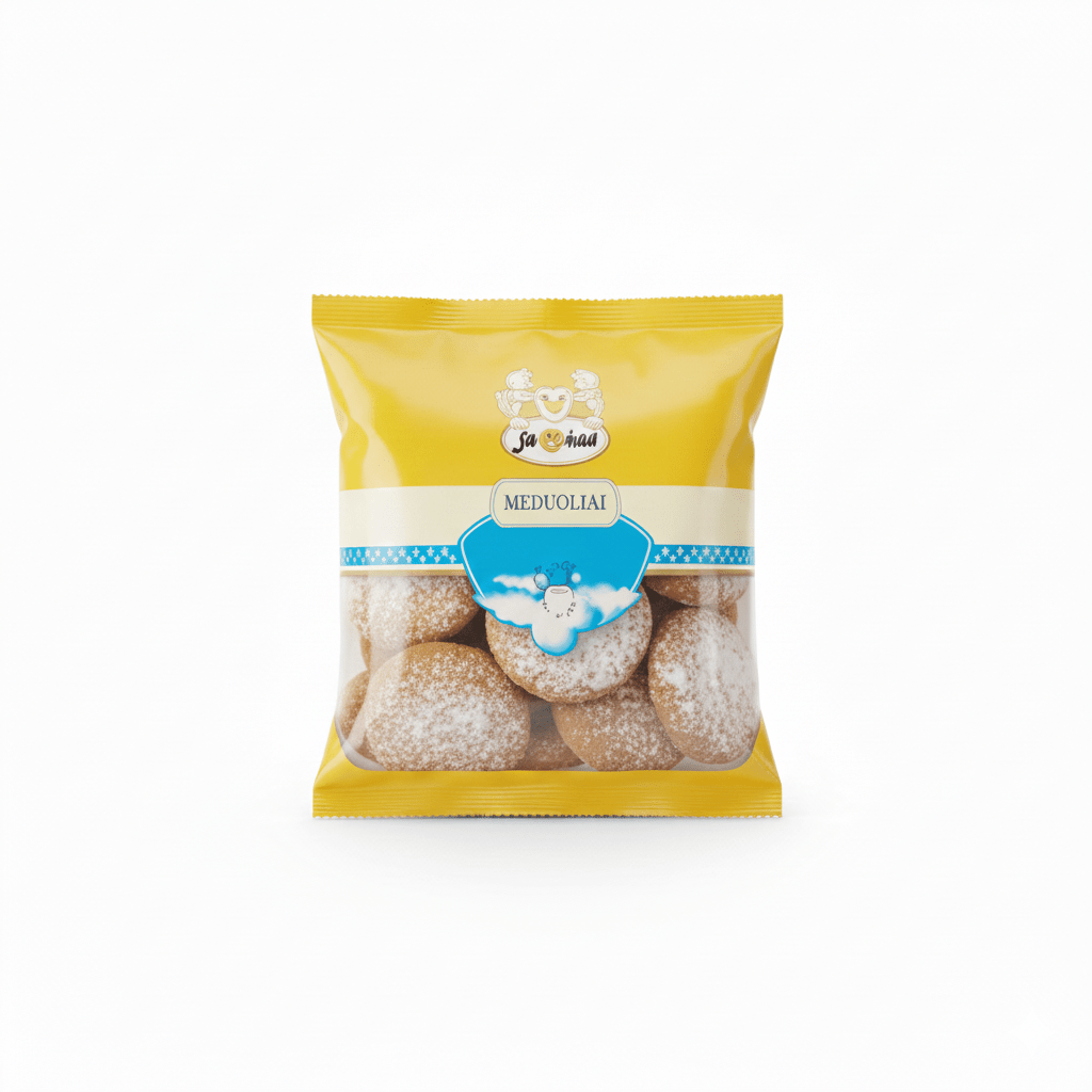 Süßes Gebäck in gelber Verpackung – Produktübersicht