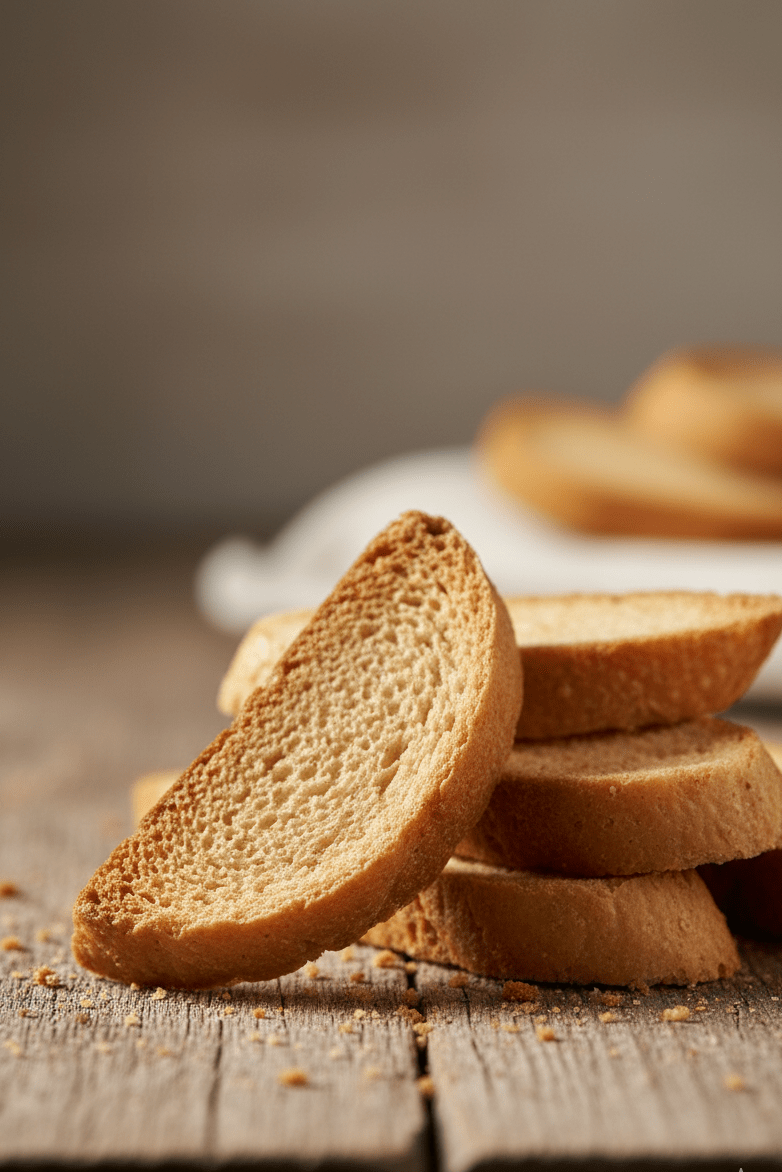 Milchzwieback aus Litauen – einzelne Scheiben als Detailansicht