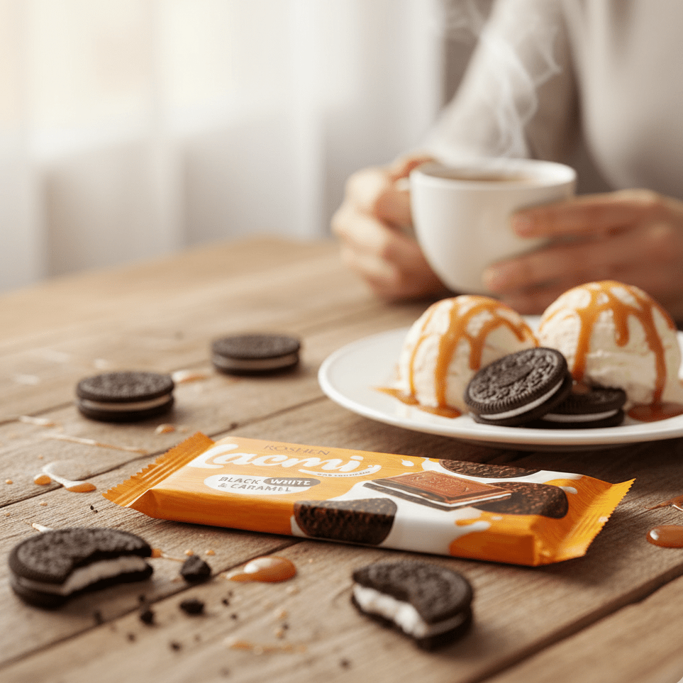 ROSHEN Lacmi Milchschokolade - Keks und Karamellfüllung - Baltuna